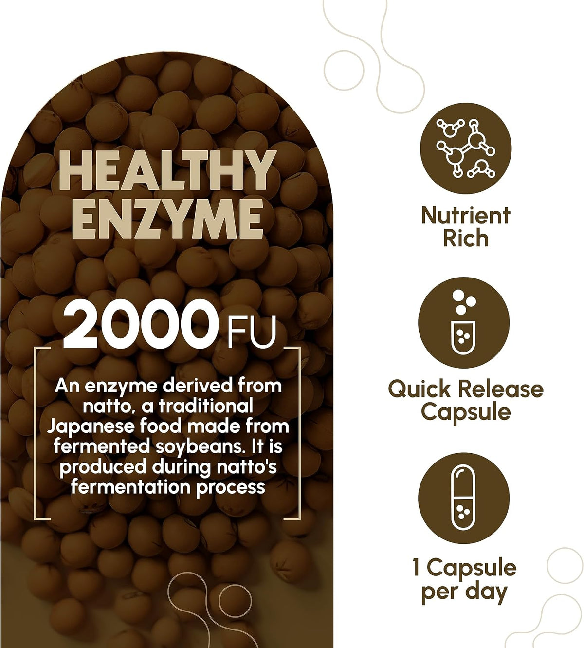 Zenavea Nattokinase Supplement – 2000 FU per Capsule, 270 Capsules - görsel 4