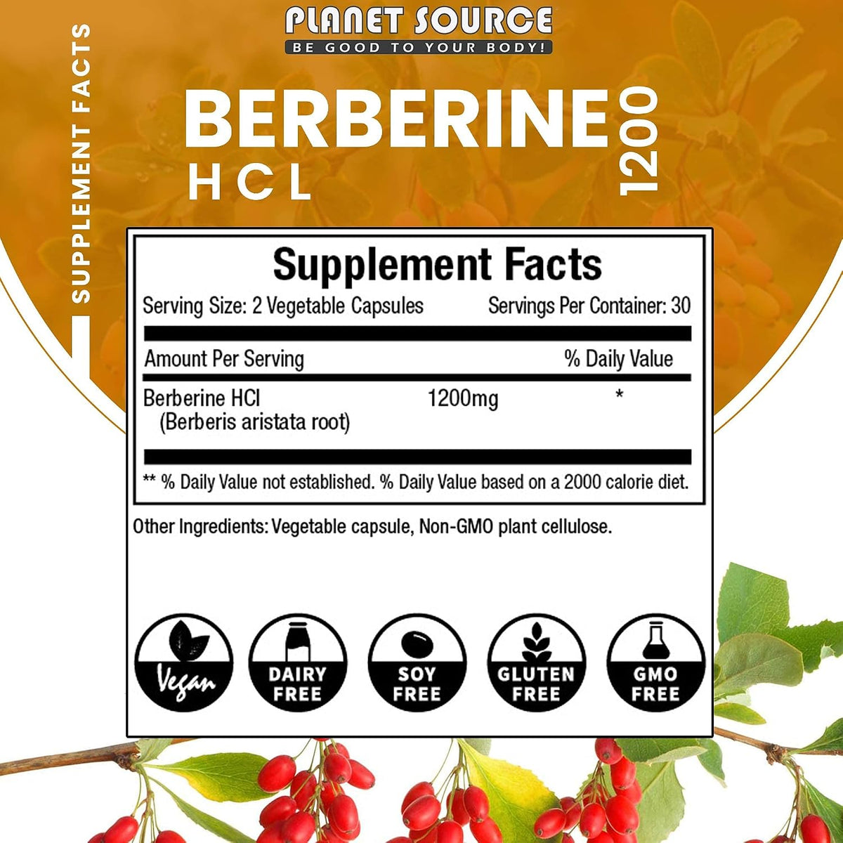Berberine HCl 1200 mg per Serving 60 Capsules - görsel 4