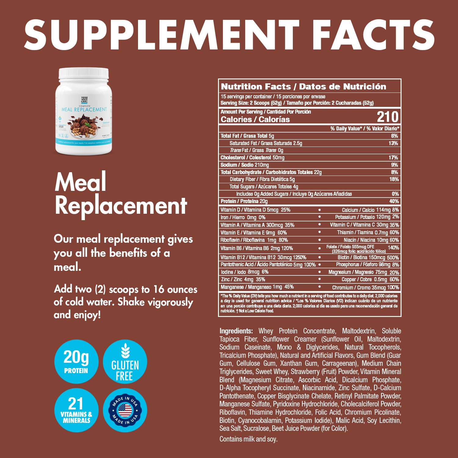 Yes You Can! Transformation Kit – Complete Meal Replacement & Supplement Kit with Protein, Vitamins, and Minerals – Chocolate Flavour - görsel 3