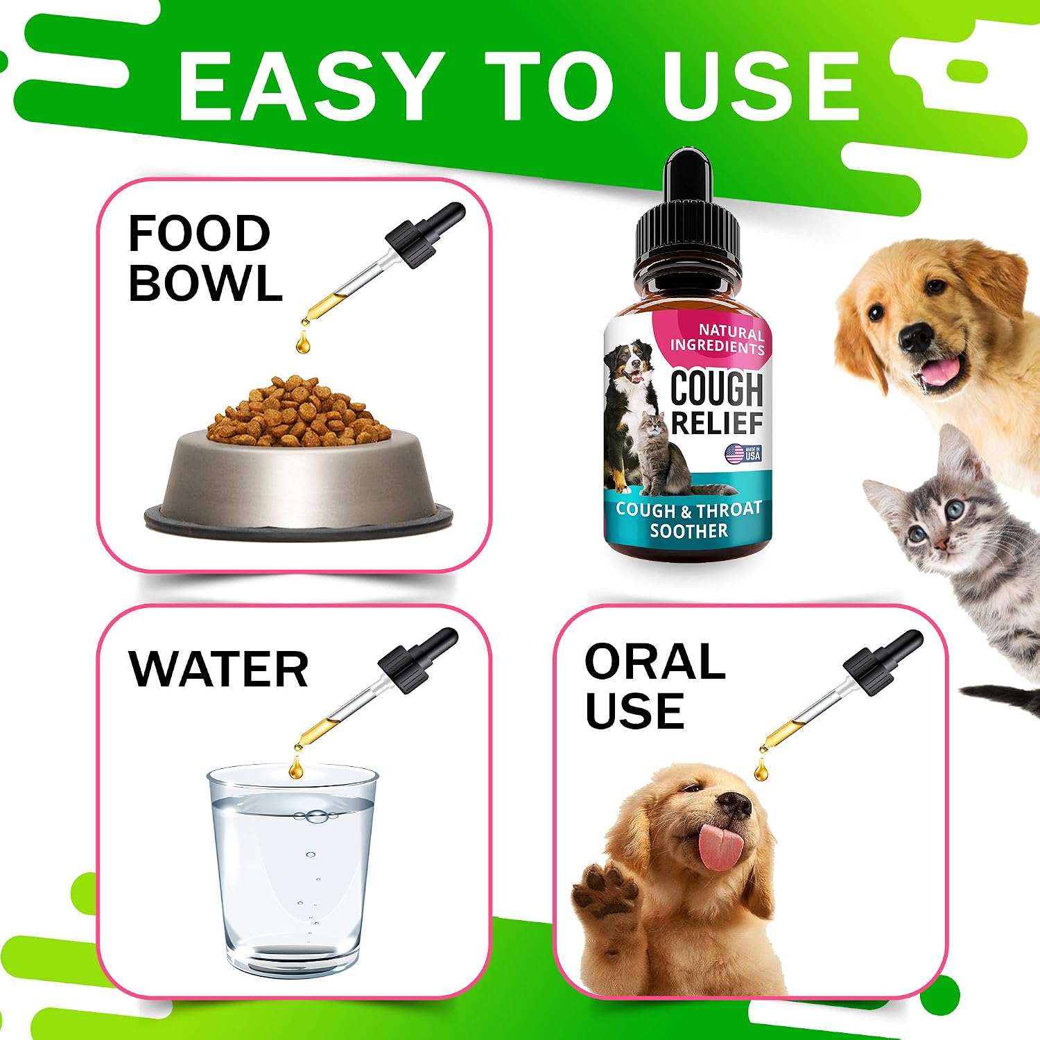 FurFinds Kennel Cough Drops for Dogs and Cats - 60 ml Liquid Herbal Supplement - görsel 6