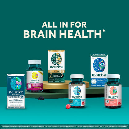 NEURIVA Original Brain Supplement for Memory and Focus, Clinically Tested Nootropics with Phosphatidylserine and Neurofactor, 30 Capsules