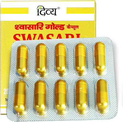 Patanjali Divya Swasari Gold Capsules - 20 Tablets - Pack of 1