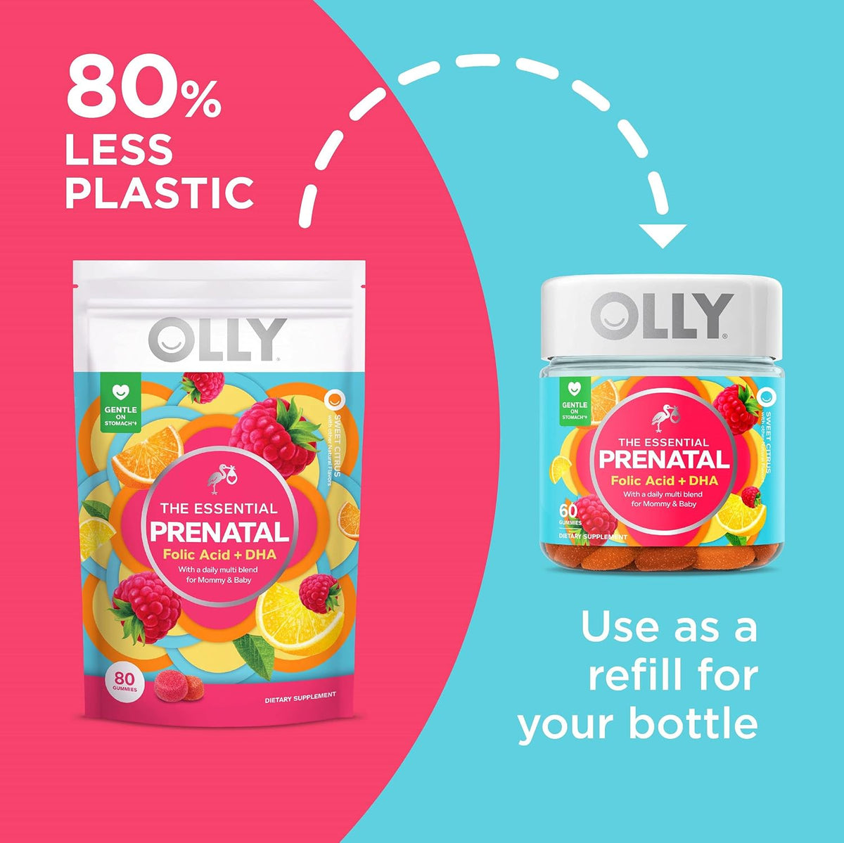 OLLY Prenatal Multivitamin Gummy - Folic Acid + DHA, 80 Gummies (40-Day Supply) - görsel 6