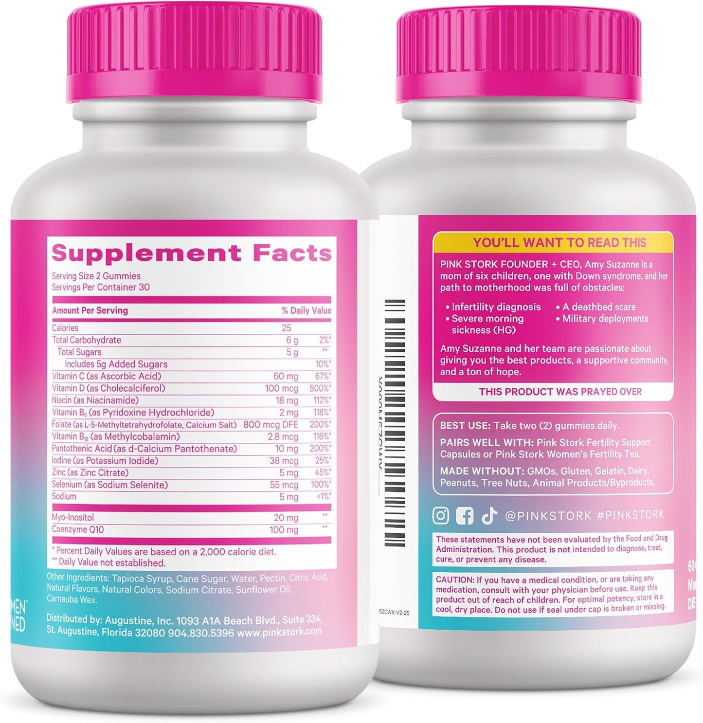 Pink Stork Fertility Gummies for Women - CoQ10, Myo-Inositol, Methylated Folate - 60 Count - görsel 8