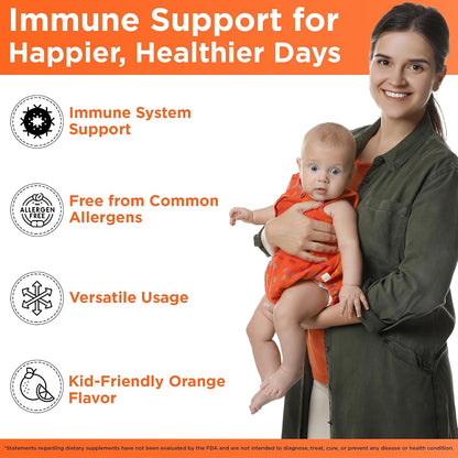 Wellements Organic Kids Immune Support Syrup with Vitamin C & Zinc