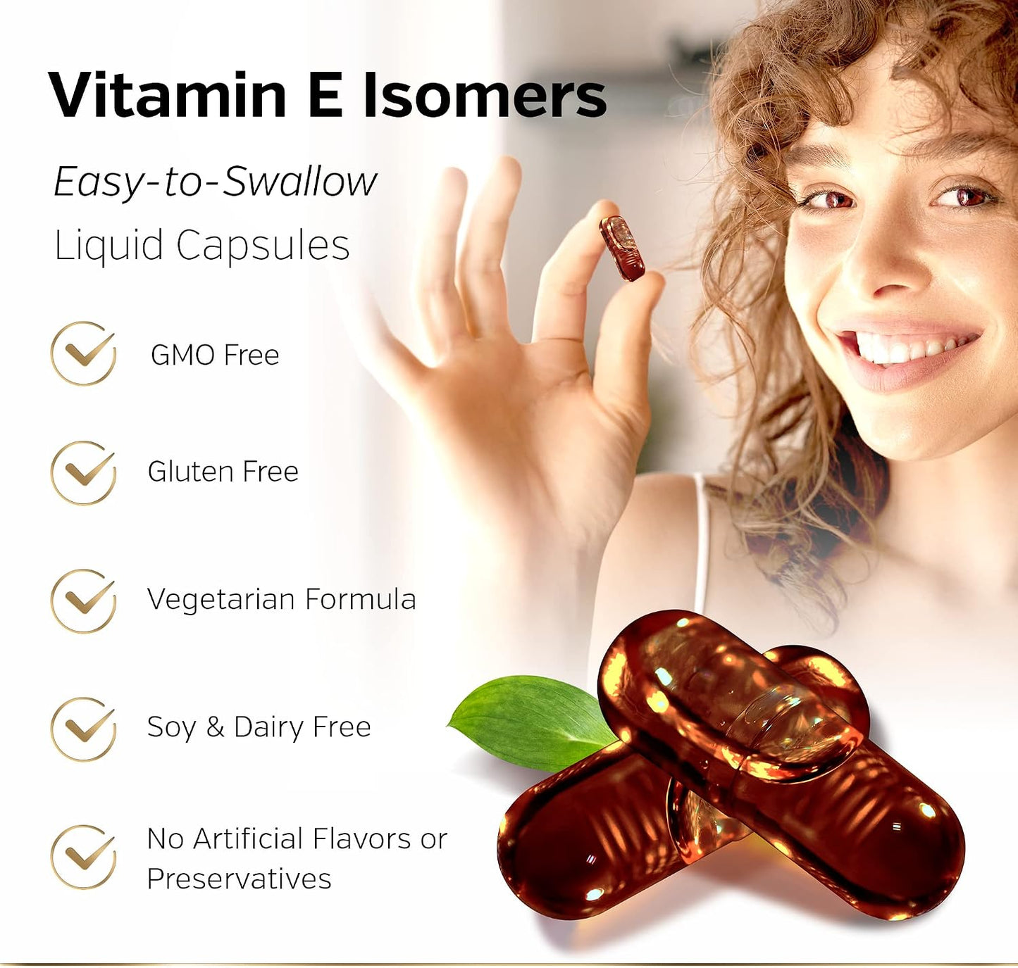 Sunergetic Premium Annatto Tocotrienol Supplement – with DeltaGold – Tocotrienols Vitamin E 300 mg – Delta + Gamma Tocotrienols (30 Liquid Capsules) - görsel 5