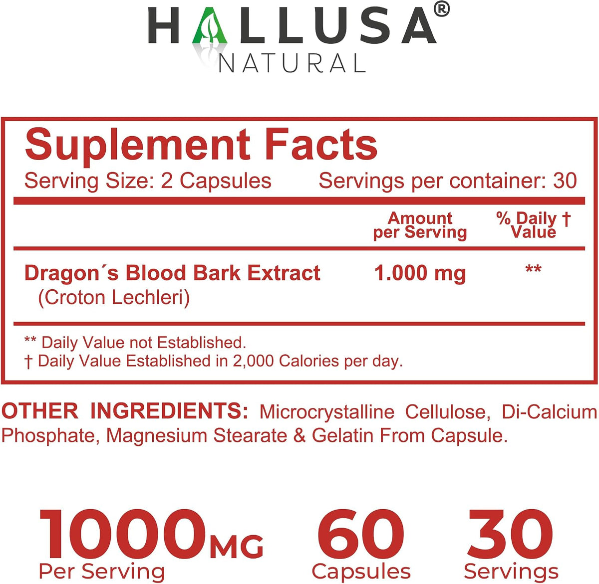 Dragon’s Blood Capsules 1000mg, Croton Lechleri Extract (Sangre de Drago, Sangre de Grado) Natural Digestion Support, Skin Healing, Ulcers, Stomach Sensitivity, Scarring, Antioxidant Support, 60 Capsules - görsel 6