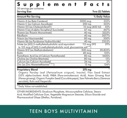 Michael's Health Naturopathic Programmes Teen Boys Daily Multivitamin - 60 Vegetarian Tablets