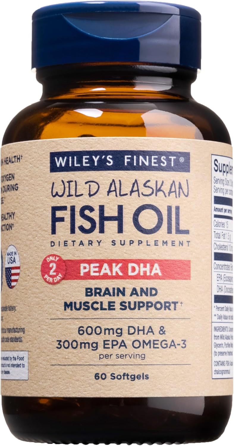 Wiley's Finest Wild Alaskan Fish Oil Peak DHA – 900mg EPA and DHA Omega-3s – 180 Softgels (90 Servings) - görsel 8