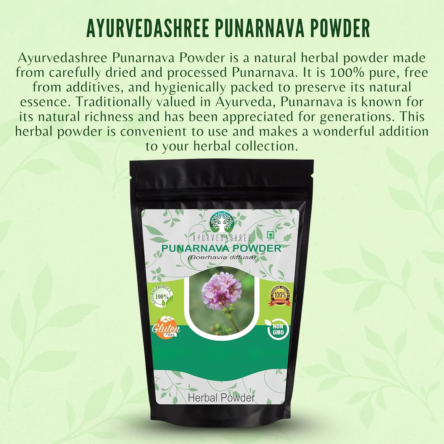 Ayurvedashree Punarnava Powder (Boerhavia diffusa) - 200g - görsel 3