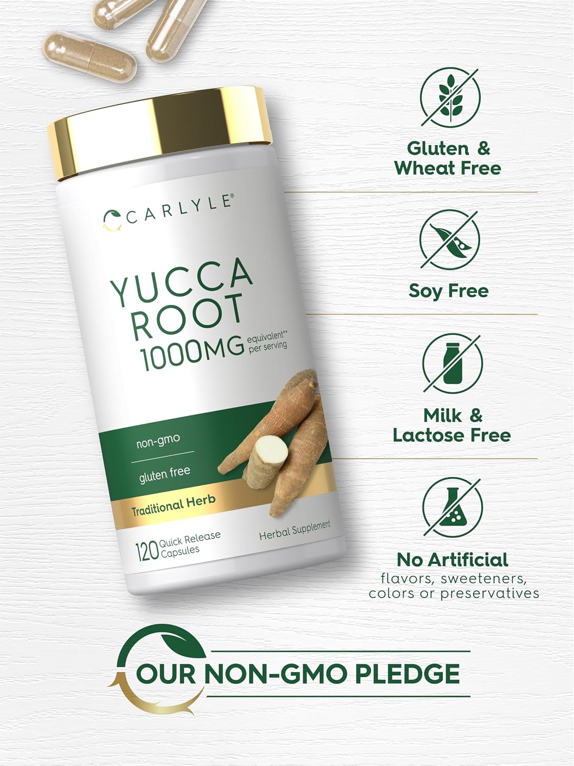 Carlyle Yucca Root Extract | 120 Capsules | Herbal Food Supplement | Non-GM and Gluten-free - görsel 5