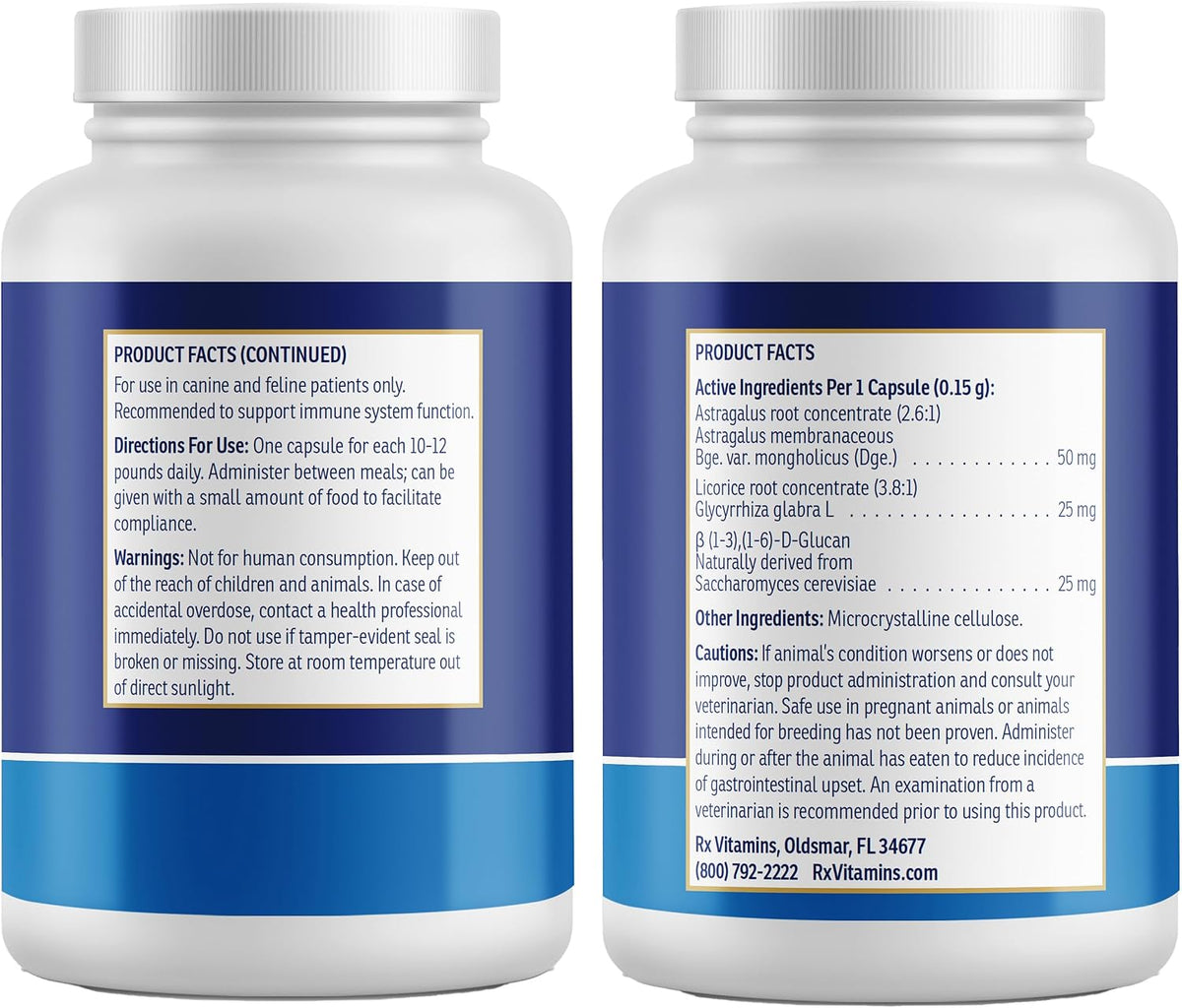 Rx Vitamins GlucaMune – Immune Support Supplement with Beta Glucan for Dogs and Cats (90 Capsules) - görsel 6