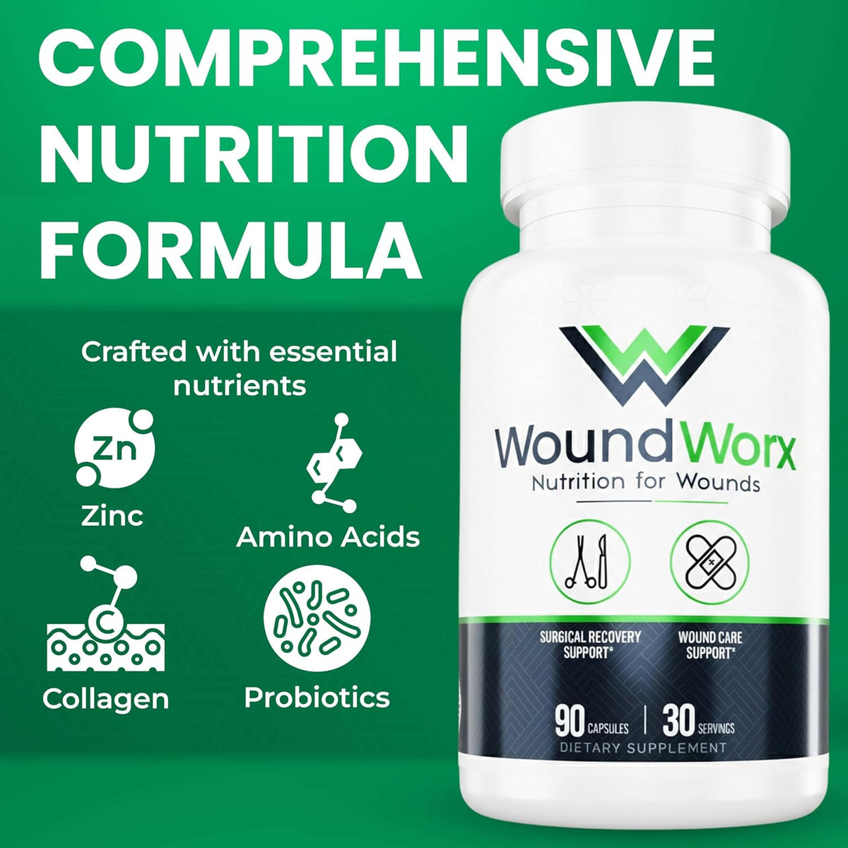 Free Life Labs WoundWorx Nutrition-Scar and Surgery Support, 90 Capsules – Image 5