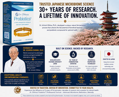 Dr. Ohhira’s Probiotics Professional Formula - 5-Year Fermented Japanese Probiotic with Prebiotics, Probiotics & Postbiotics - 13-Strain Shelf-Stable Gut Support - 120 Vegetarian Softgels