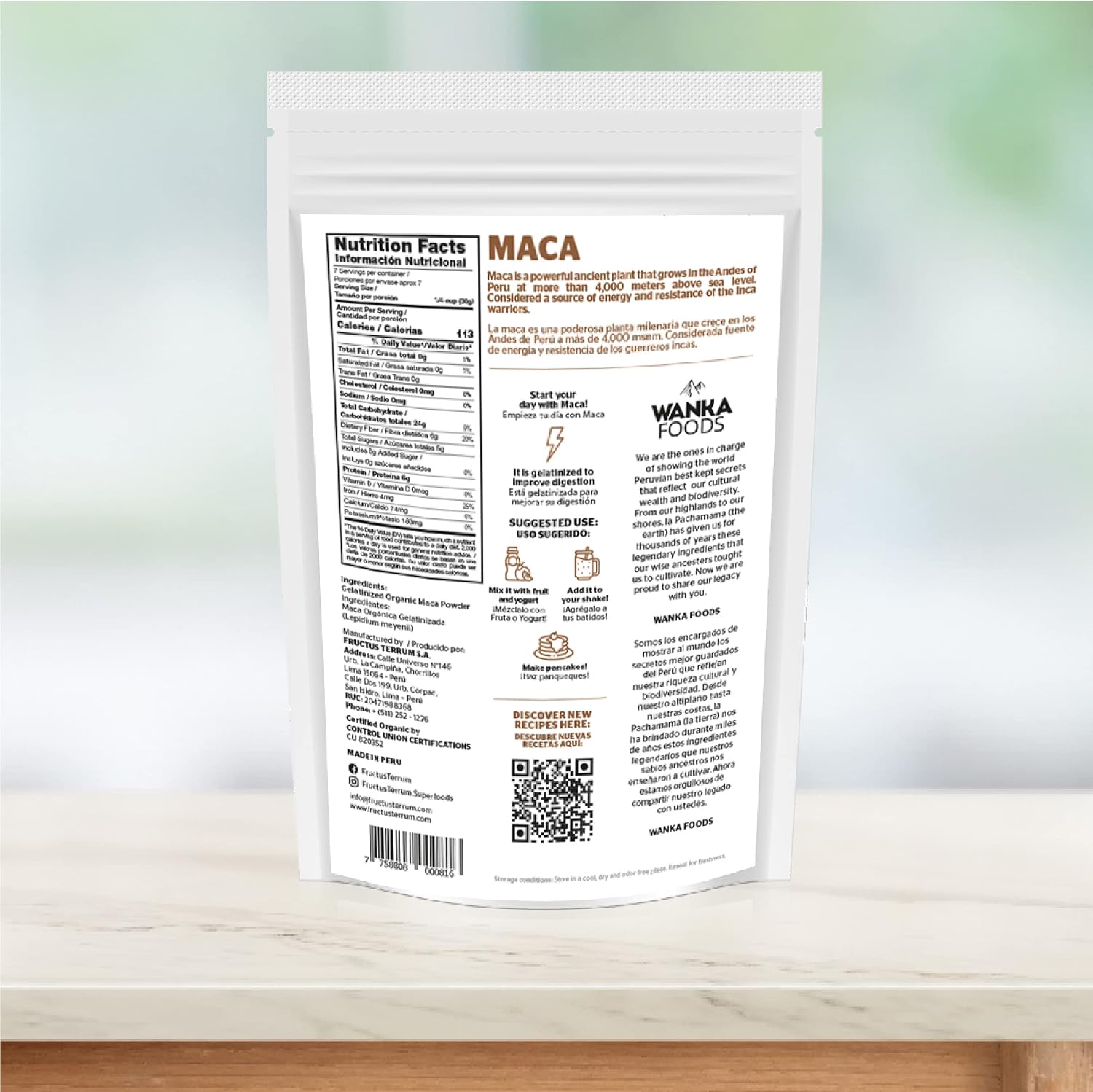 WANKA FOODS Organic Gelatinised Maca Powder, 8 oz (227 g) - görsel 2