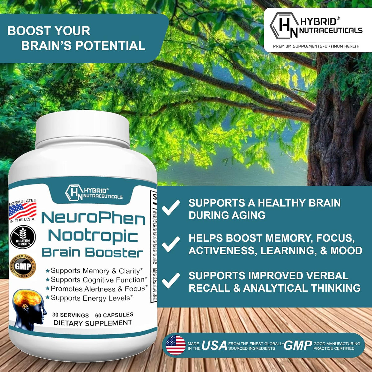 NeuroPhen Nootropics Brain Booster Supplement - Focus, Memory & Clarity Capsules - görsel 4