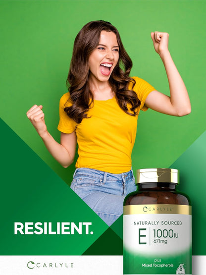 Carlyle Vitamin E 1000 IU Soft gel capsules with Mixed Tocopherols, 120 Count