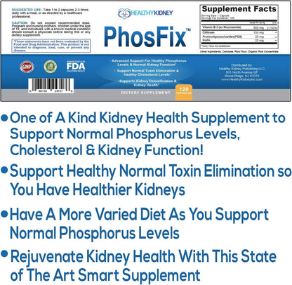 PhosFix 120 Capsules - Phosphorus Binder – FOS and Inulin: Prebiotic fibres that feed beneficial gut bacteria. A – Image 3