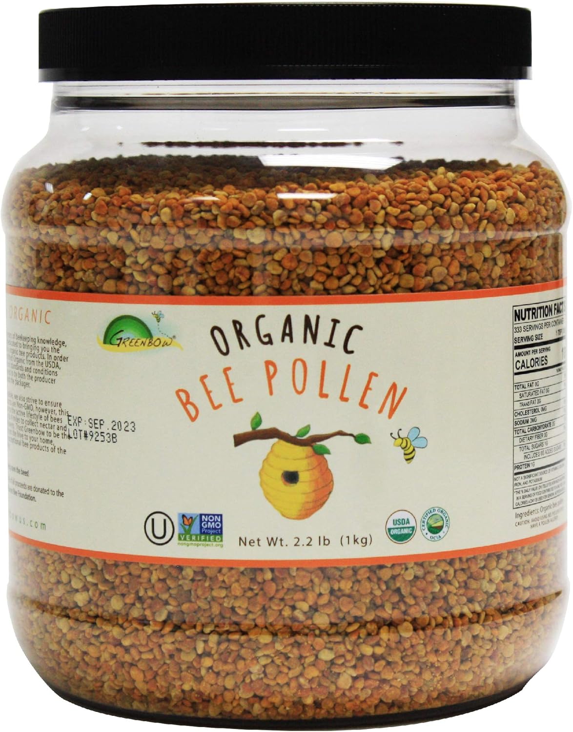 Greenbow Organic Bee Pollen - 100% USDA Certified Organic Superfood, 1000g - görsel 1