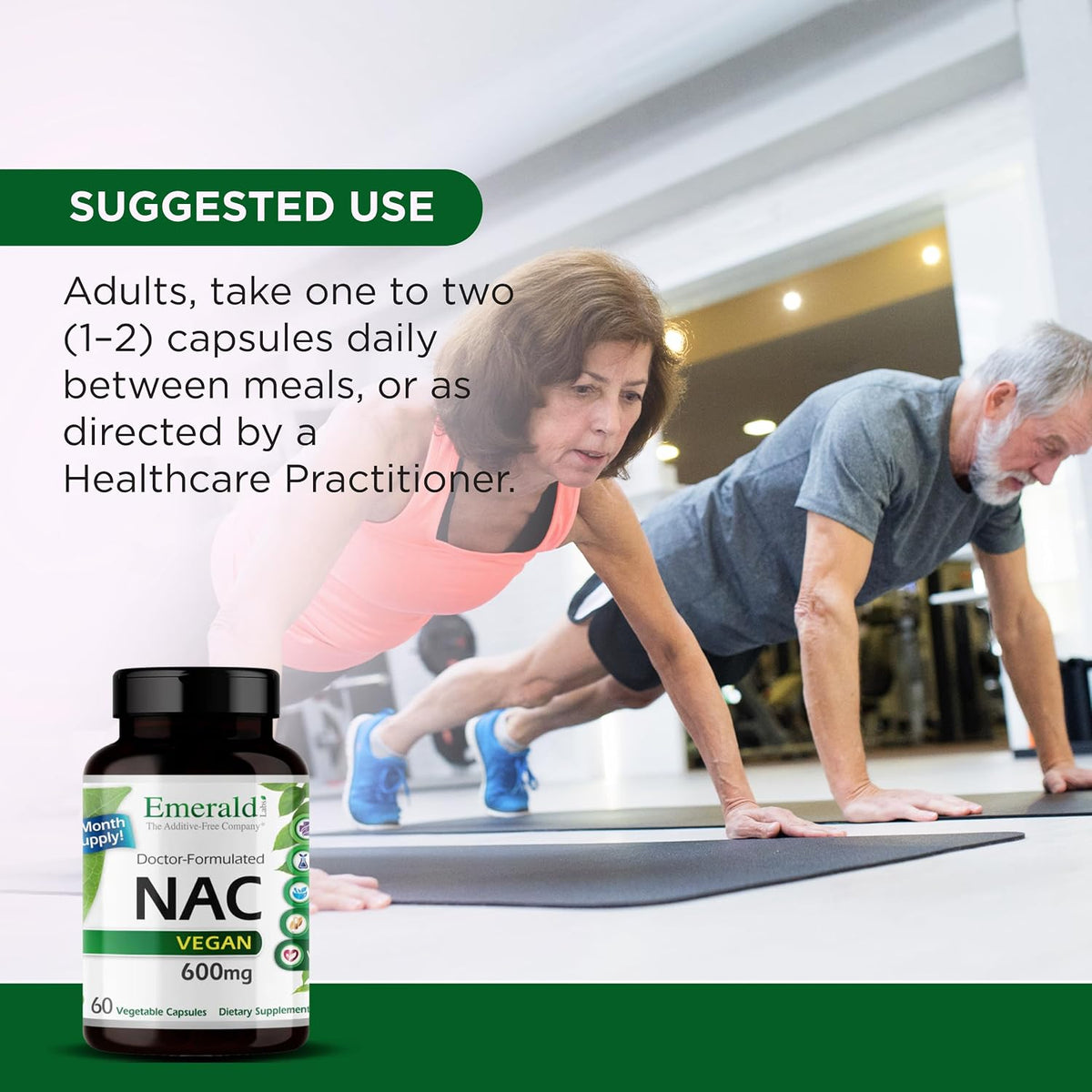 EMERALD LABS NAC 600mg – N-Acetyl-L-Cysteine Vegan Supplement (60 Capsules) - görsel 5