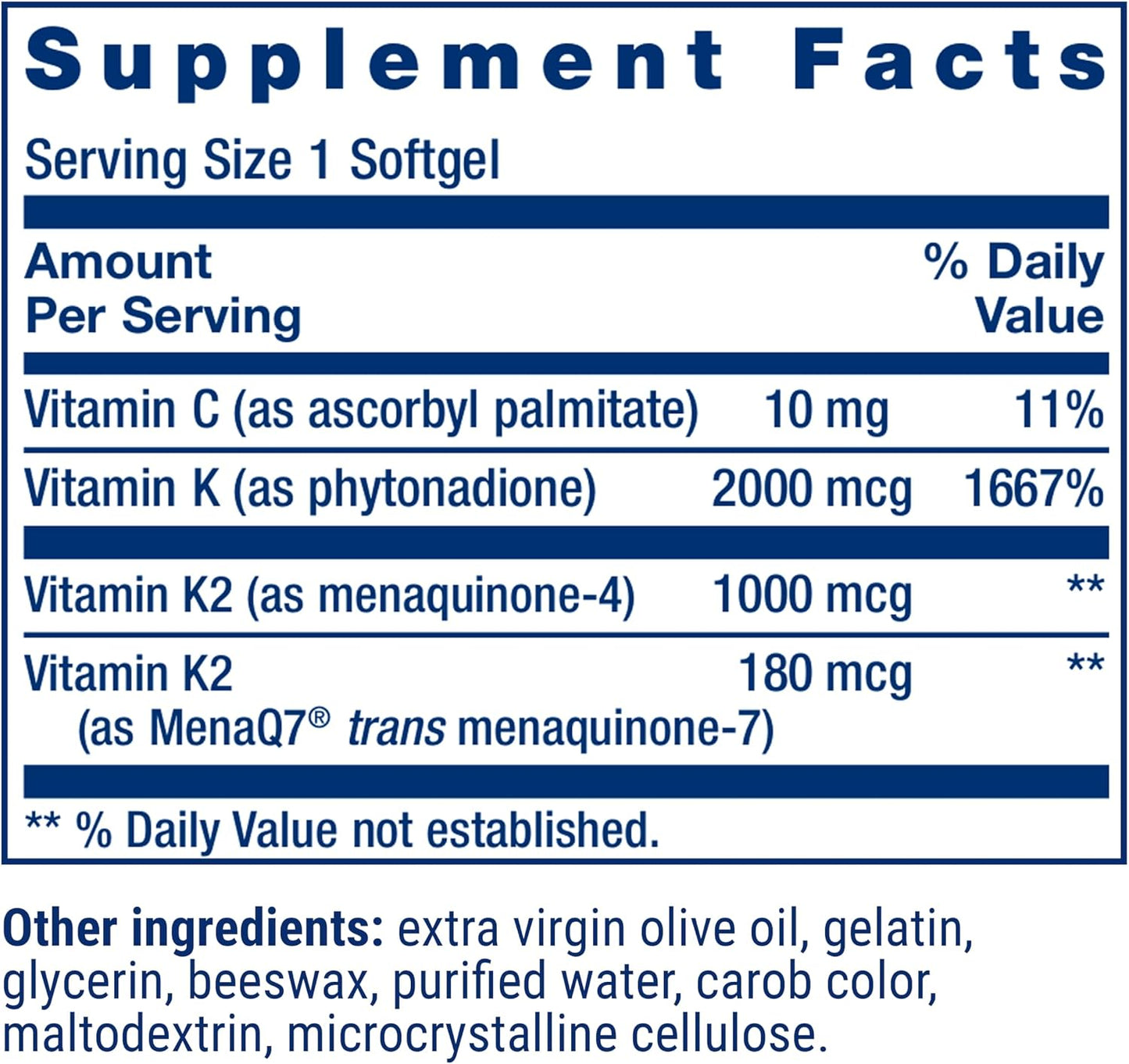 Life Extension Super K – Vitamin K Supplement with K1 and K2, 90 Soft Capsules - görsel 3
