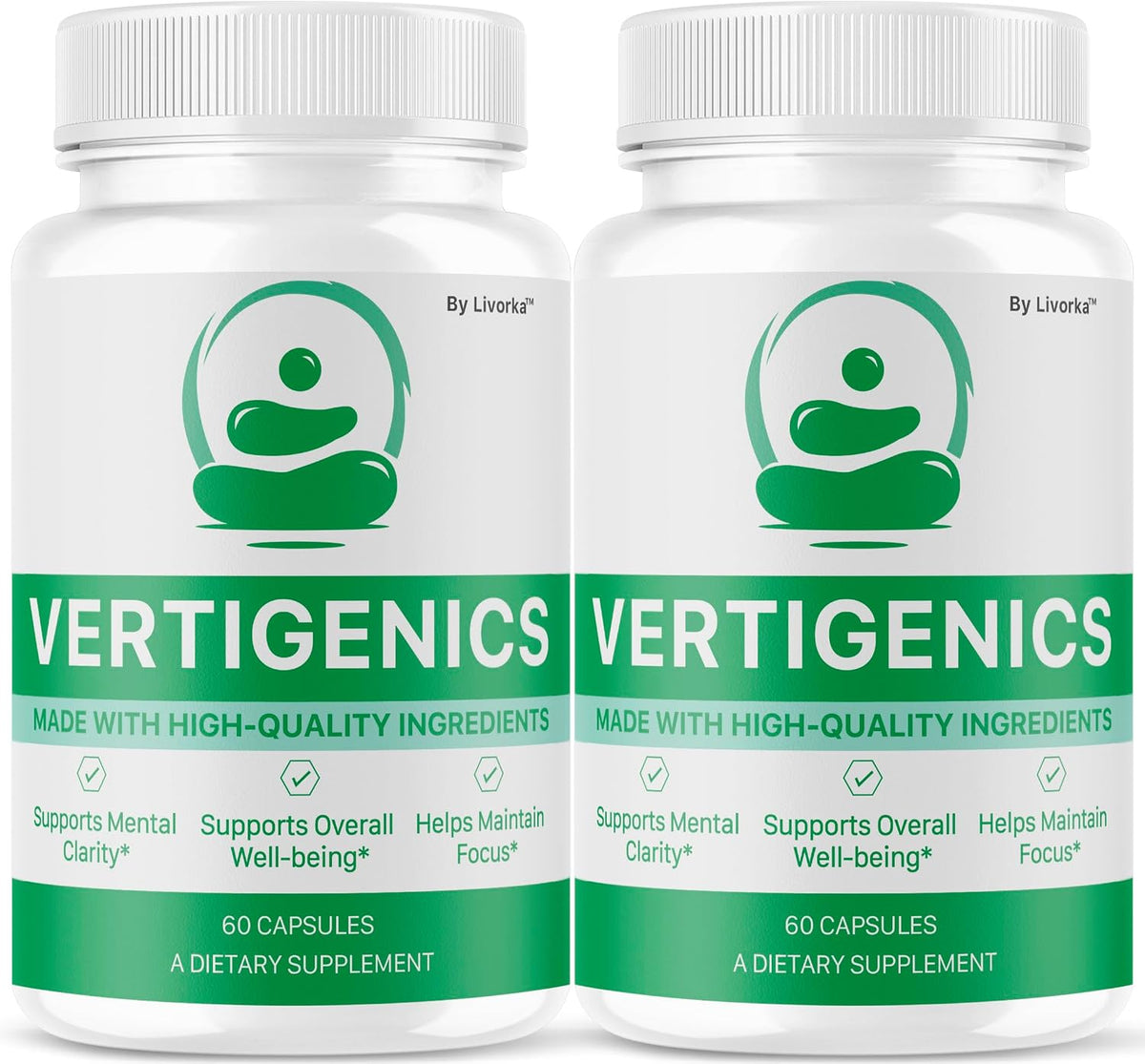 Vertigenics Advanced Formula Brain Health Support Capsules (2-Pack, 120 Capsules) - görsel 1