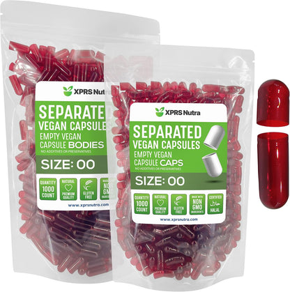 XPRS Nutra Vegan Size 00 Separated Capsules - 100 Capsules - Sage Green