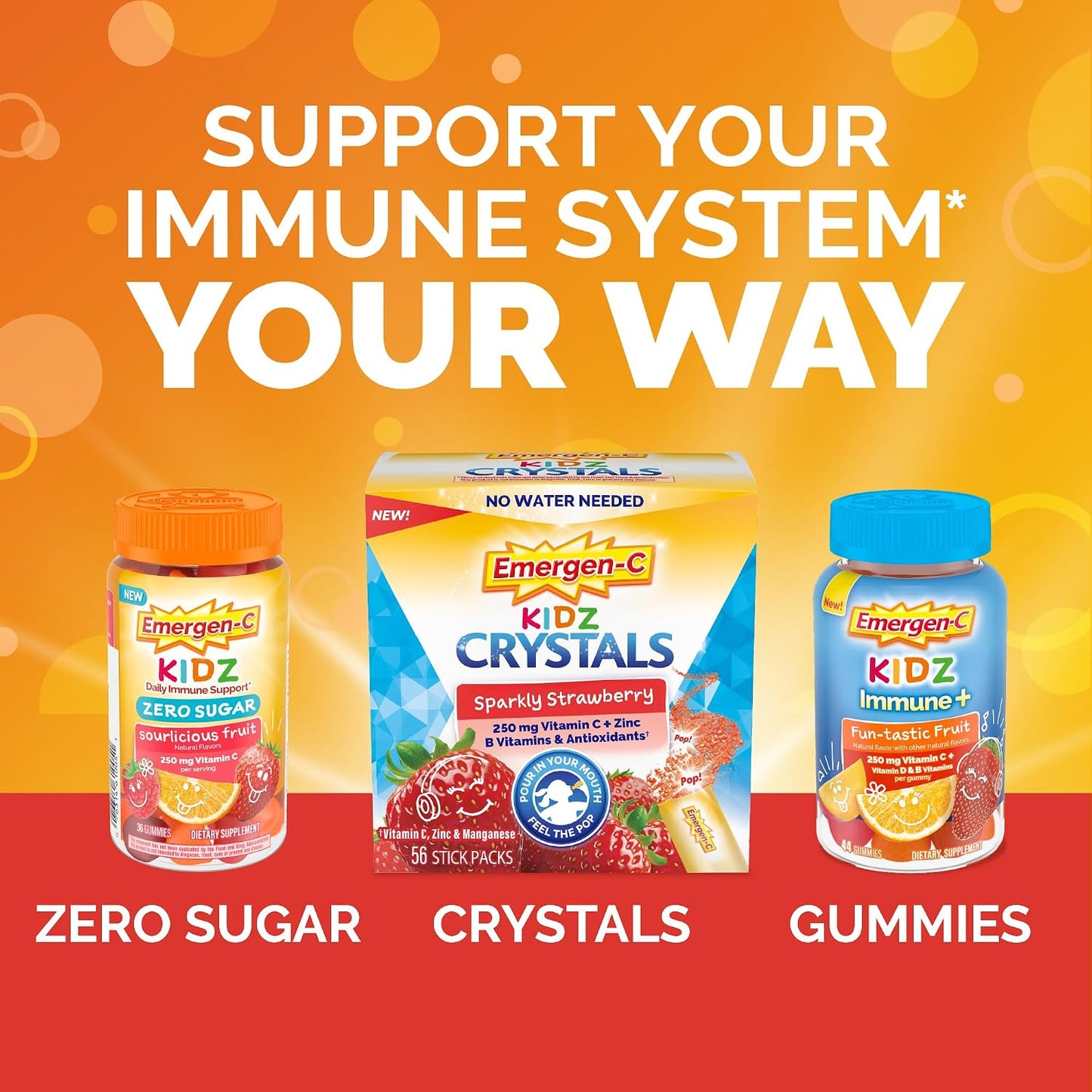 Emergen-C Kidz Daily Immune Support Gummies, Berry Bash – 44 Count - görsel 5