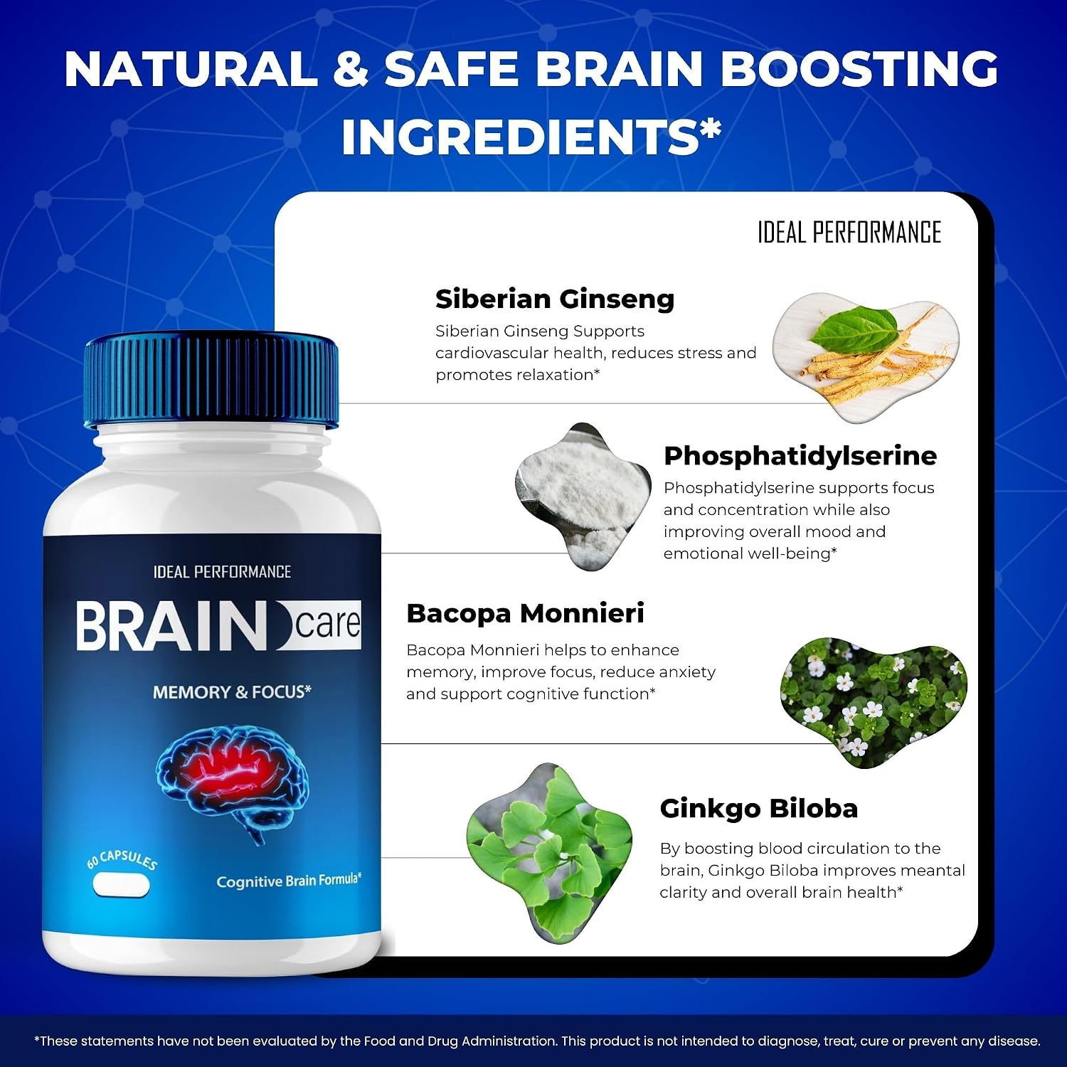 Brain Care Supplements for Memory and Focus Capsules, BrainCare Advanced Formula Nerve Health Support - Maximum Strength Nootropics Brain-Care All-Natural Health Support Pills Reviews (5 Pack) - görsel 6