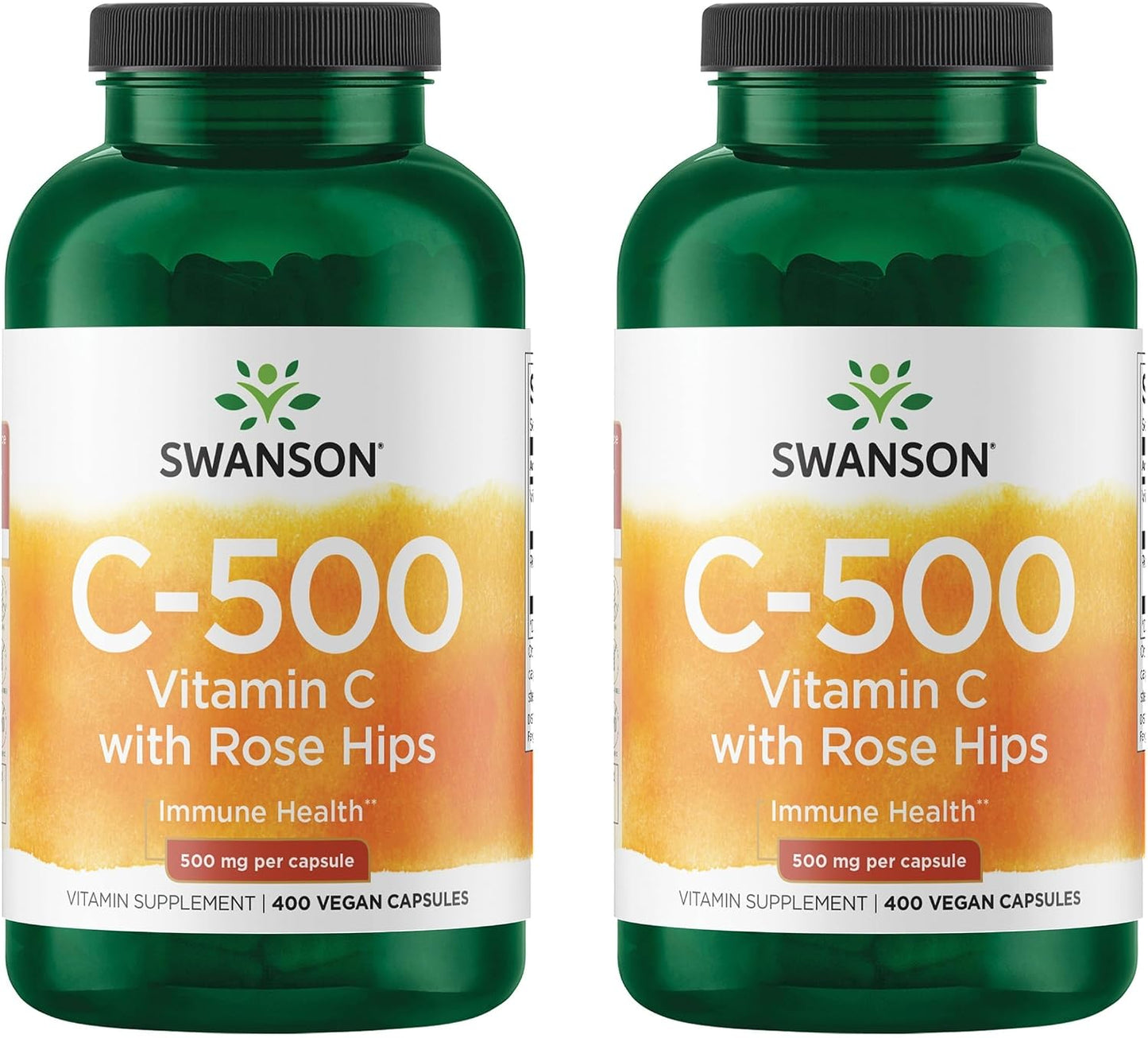 Swanson Vitamin C with Rose Hips, 500 mg, 400 Capsules (2 Pack) - görsel 1