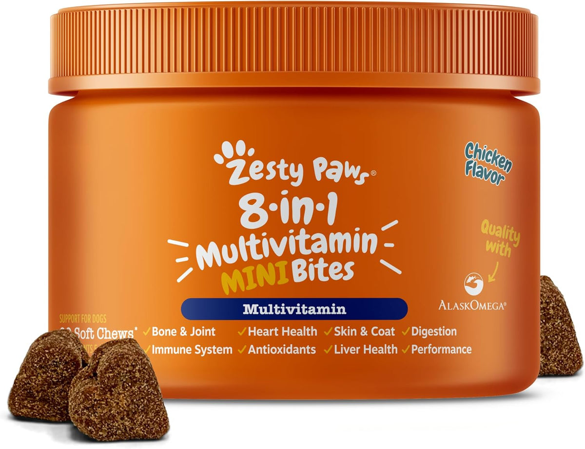 Zesty Paws Dog Multivitamin - Chewable Chicken Mini Bites (90ct) - görsel 1
