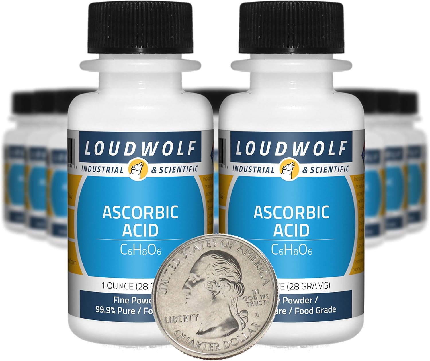 Loudwolf Ascorbic Acid Fine Powder, 1.36 kg (12 Bottles), 99.9% Pure Food Grade - görsel 6