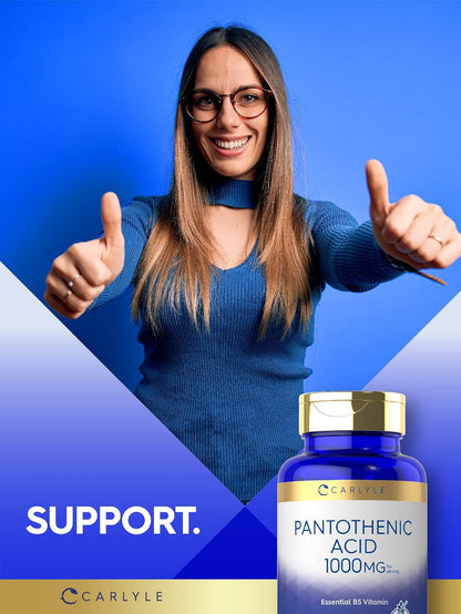 Carlyle Pantothenic Acid Vitamin B5 | 1000mg – Normal mental performance – supporting cognitive function. – Image 6
