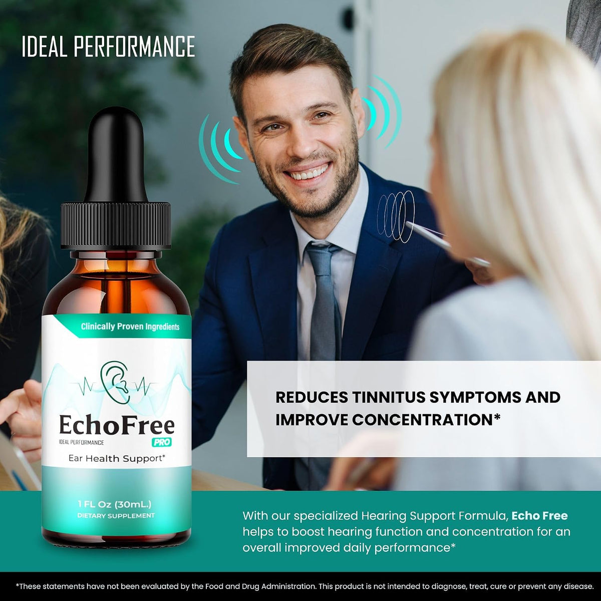 Echo Free Tinnitus Drops – All Natural Ear Health Support Liquid Supplement (3 Pack) - görsel 4