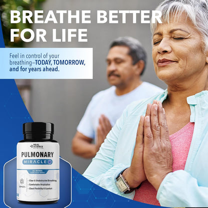 Pulmonary Miracle Lung Support Capsules - Lung Support Supplement with Vinitrox & GABA for Respiratory Wellness, 60 Caps (3-Pack)