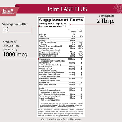 Buried Treasure Joint Ease Plus - 473 ml, Glucosamine Chondroitin with MSM and Turmeric, Joint Support Supplement