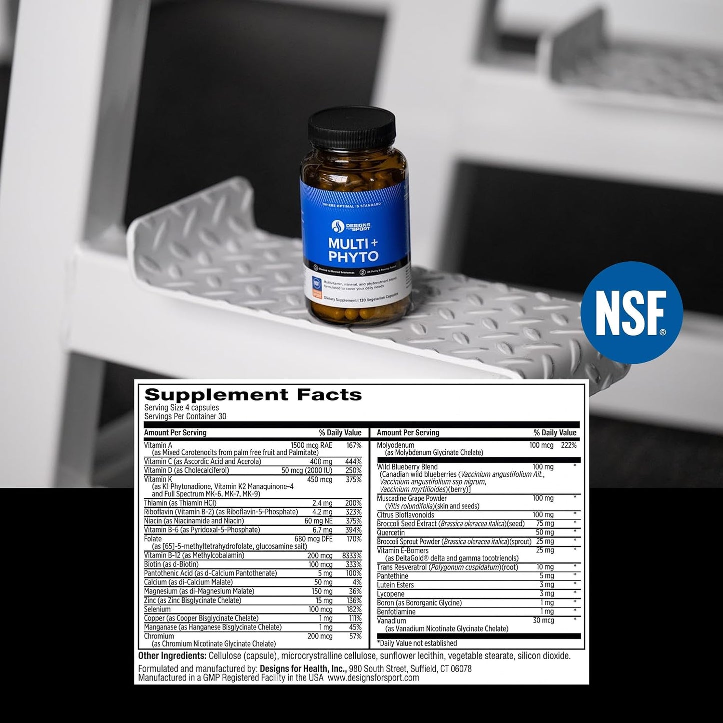 Designs for Sport Multi Plus Phyto – Comprehensive Multivitamin & Phytonutrient Blend – 120 Capsules - görsel 2