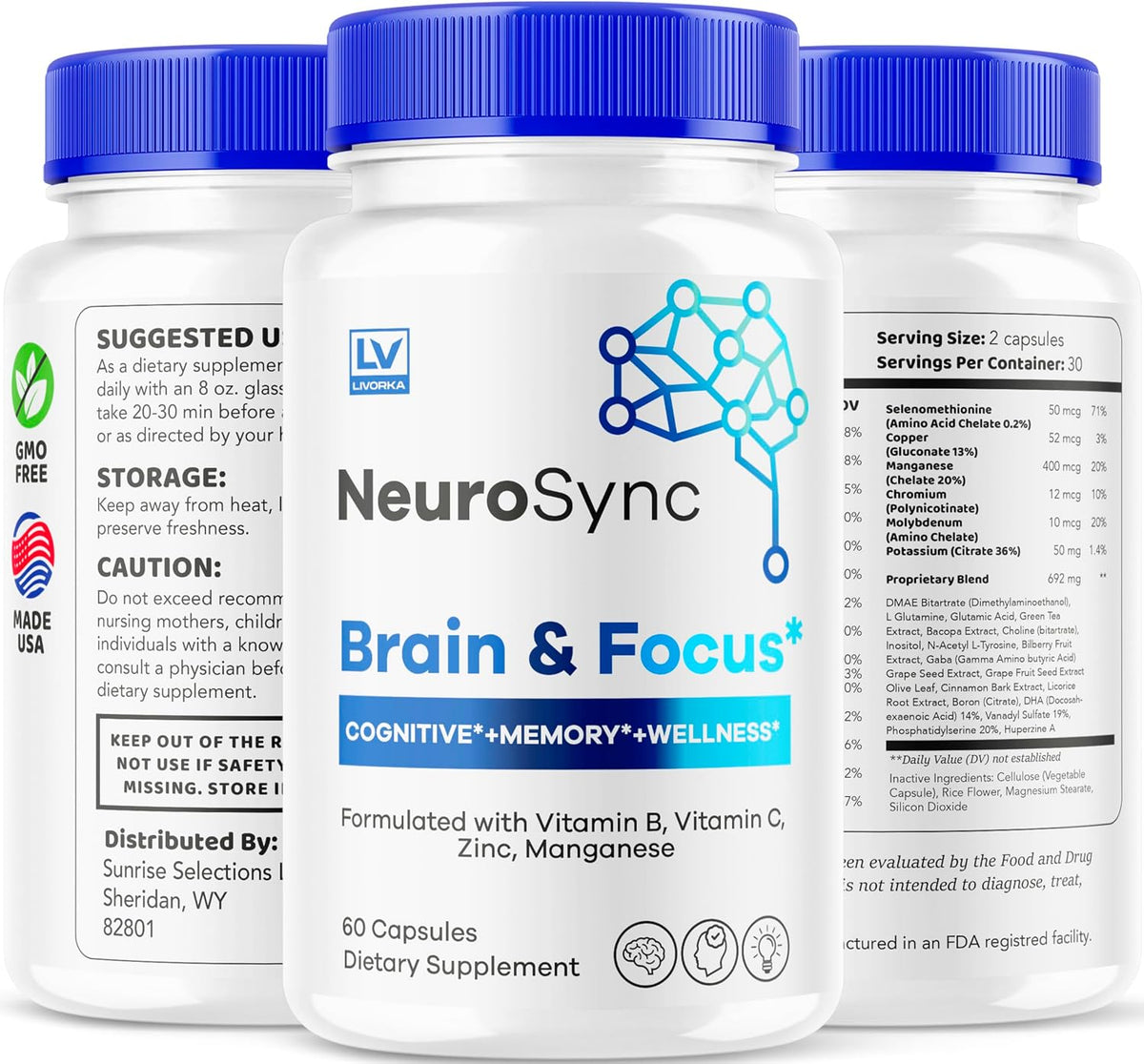 NeuroSync Brain Capsules - Brain & Focus Supplement (300 Capsules, 5-Month Supply) - görsel 8