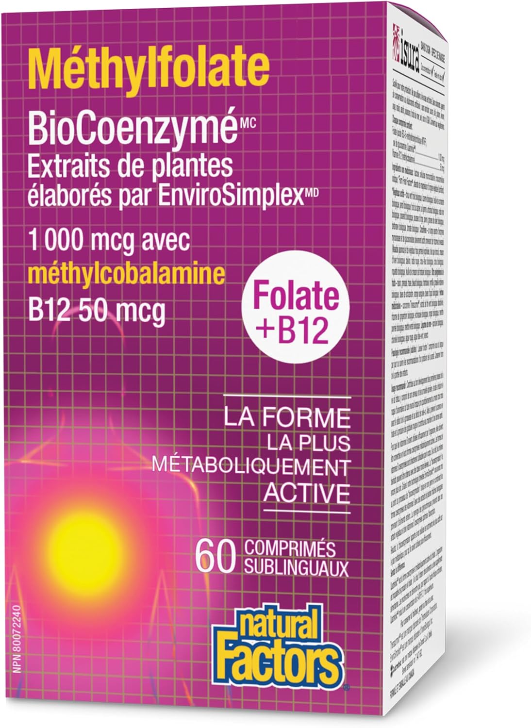 Natural Factors BioCoenzymated Methylfolate 1000 mcg, 60 Tablets - görsel 7