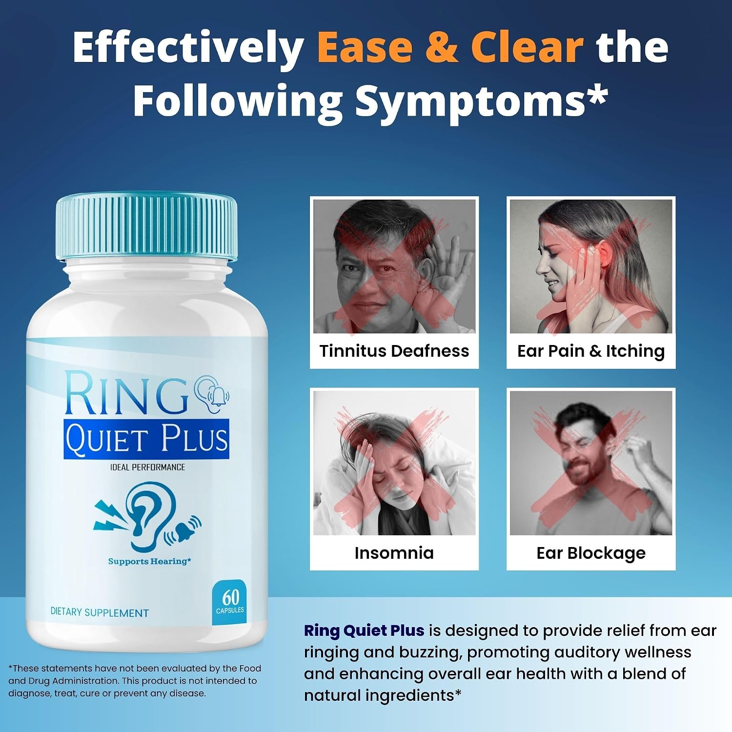Ring Quiet Plus Tinnitus Relief for Ringing Ears Capsules (60 Capsules) - görsel 4