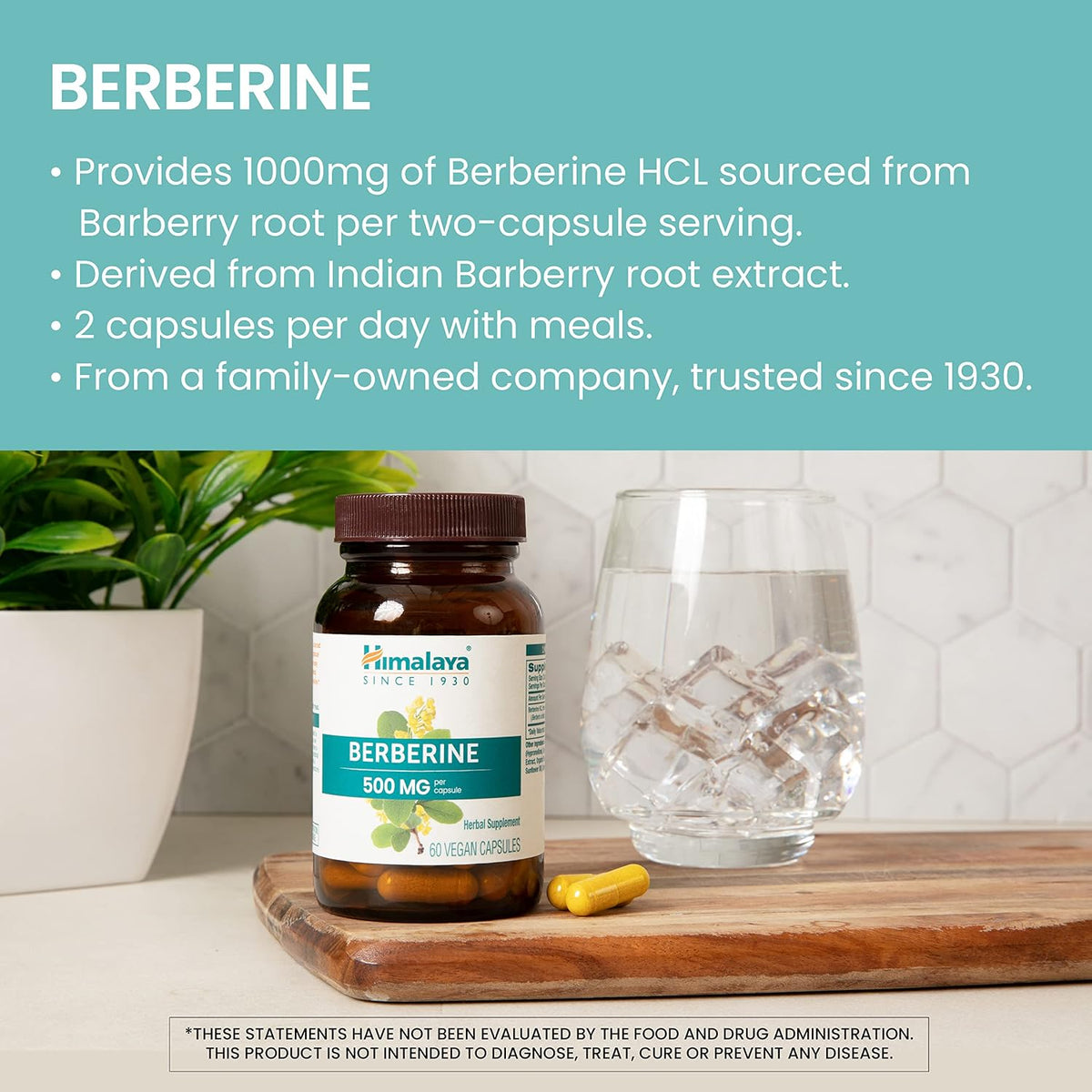 Himalaya Berberine Supplement, 1000 mg per Serving, 60 Vegetarian Capsules - görsel 3