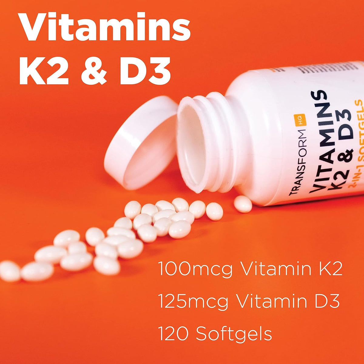 TransformHQ Vitamin K2 (MK7) (100 µg) + Vitamin D3 (5000 IU) - 120 Soft gel capsules - görsel 6