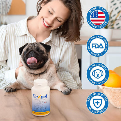 Hip & Joint Supplement for Dogs & Cats with Cetyl Myristoleate, Glucosamine, Collagen, MSM - Advanced Joint Support for Mobility, Senior Pets, Small & Large Breeds - 180 Tablets (Pork Liver Flavour)