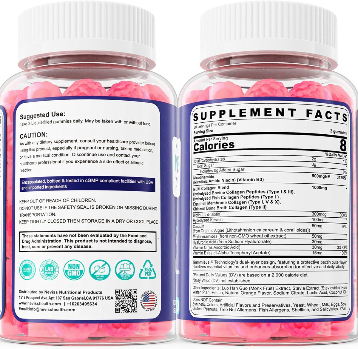 NEVISS Nicotinamide 500mg Gummies with Collagen Peptides – Flush-Free Vitamin B3 for NAD+ Support & Cellular Health, Sugar-Free, 60 Count - görsel 9