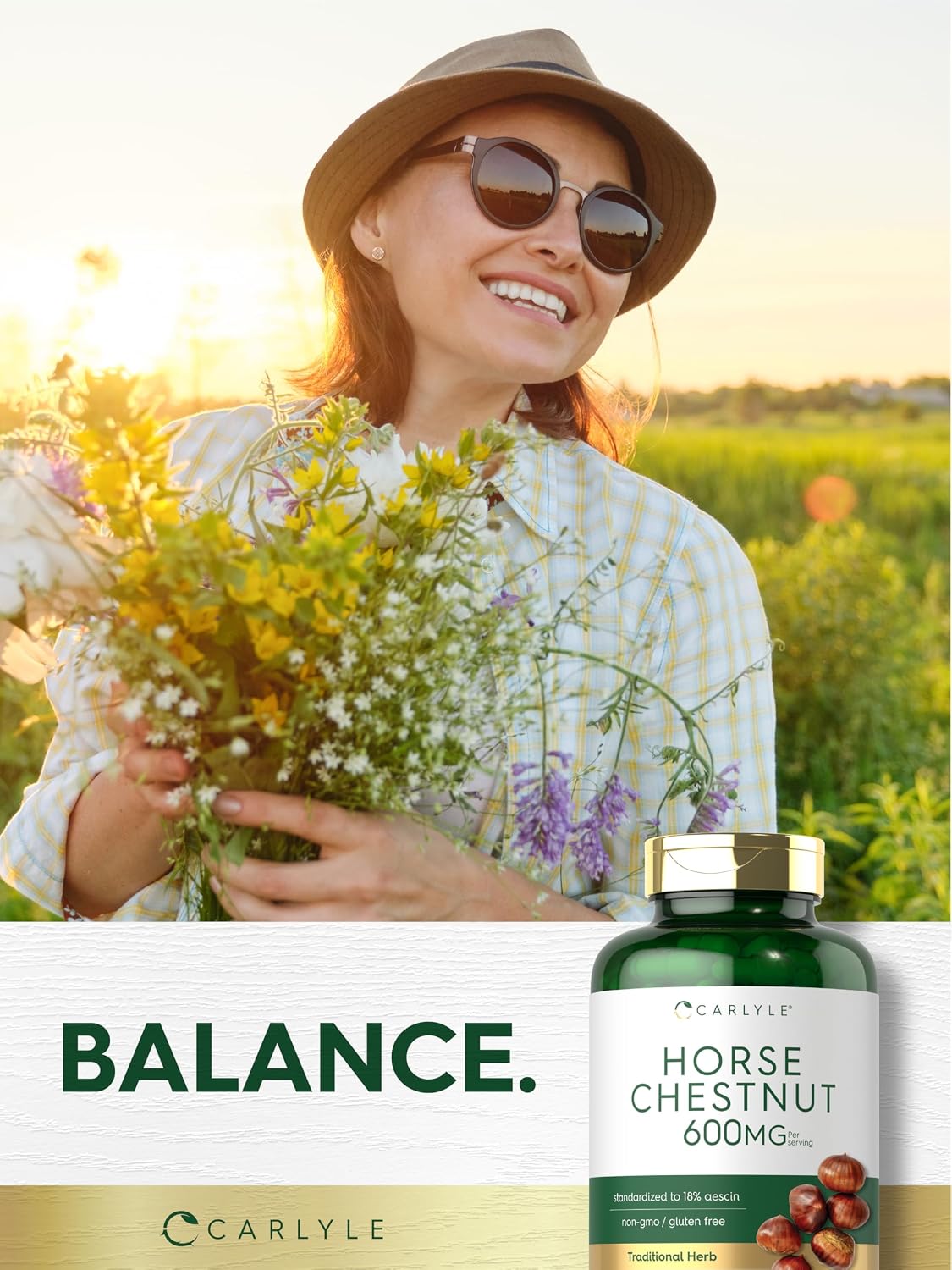 Carlyle Horse Chestnut Extract 600mg – 180 Capsules | Herbal Supplement - görsel 6