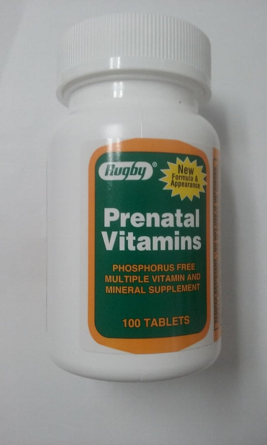 Rugby Prenatal Vitamins, 100 Tablets