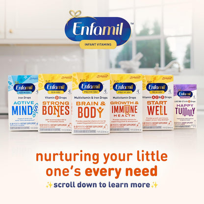 Enfamil Poly-Vi-Sol with Iron Liquid Multivitamin Drops, Supports Growth & Development, 50mL (Pack of 3)