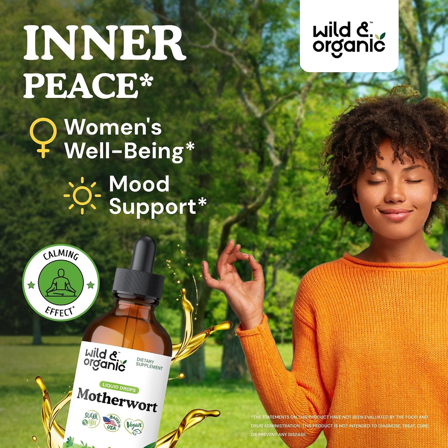 Wild & Organic Motherwort Tincture - Good Mood, Calmness and Overall Support - Vegan, Sugar & Alcohol-Free Extract Drops - 118 ml - görsel 2