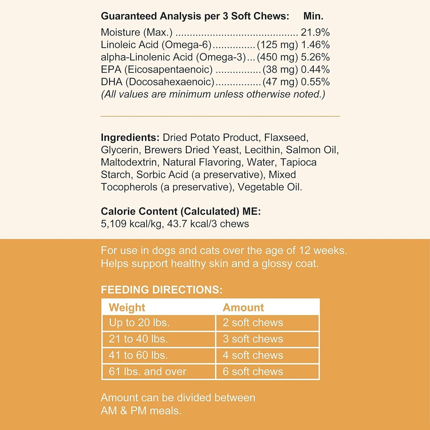 Salmon Oil for Dogs - 60 Soft Chew Omega Treats Skin and Coat Supplement for Dogs - Fish Oil Blend of Fatty Acids, Omega-3 and 6, Vitamins, Antioxidants, Minerals - Made in the USA - görsel 6