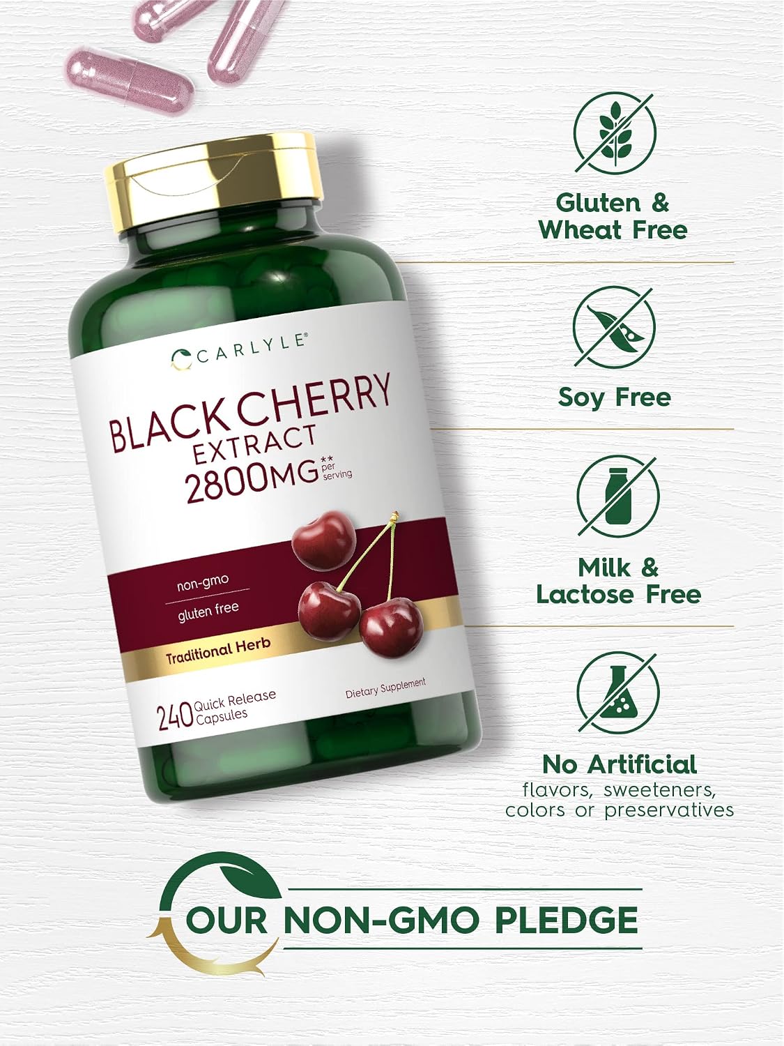 Carlyle Black Cherry Extract Concentrate, 240 Capsules - görsel 4